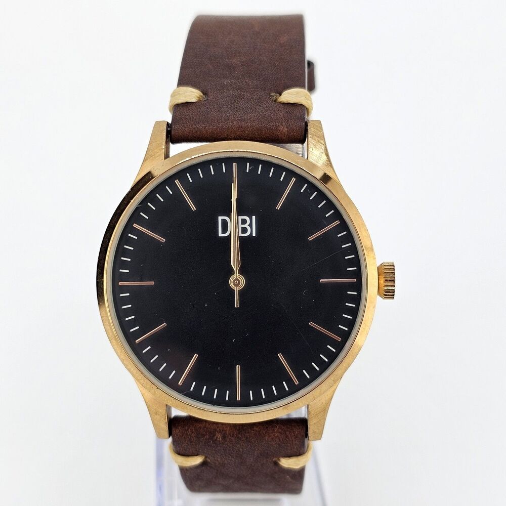 DIBI Men's Watch 40MM Black‎ Dial Seiko Movement Mineral Crystal New Battery